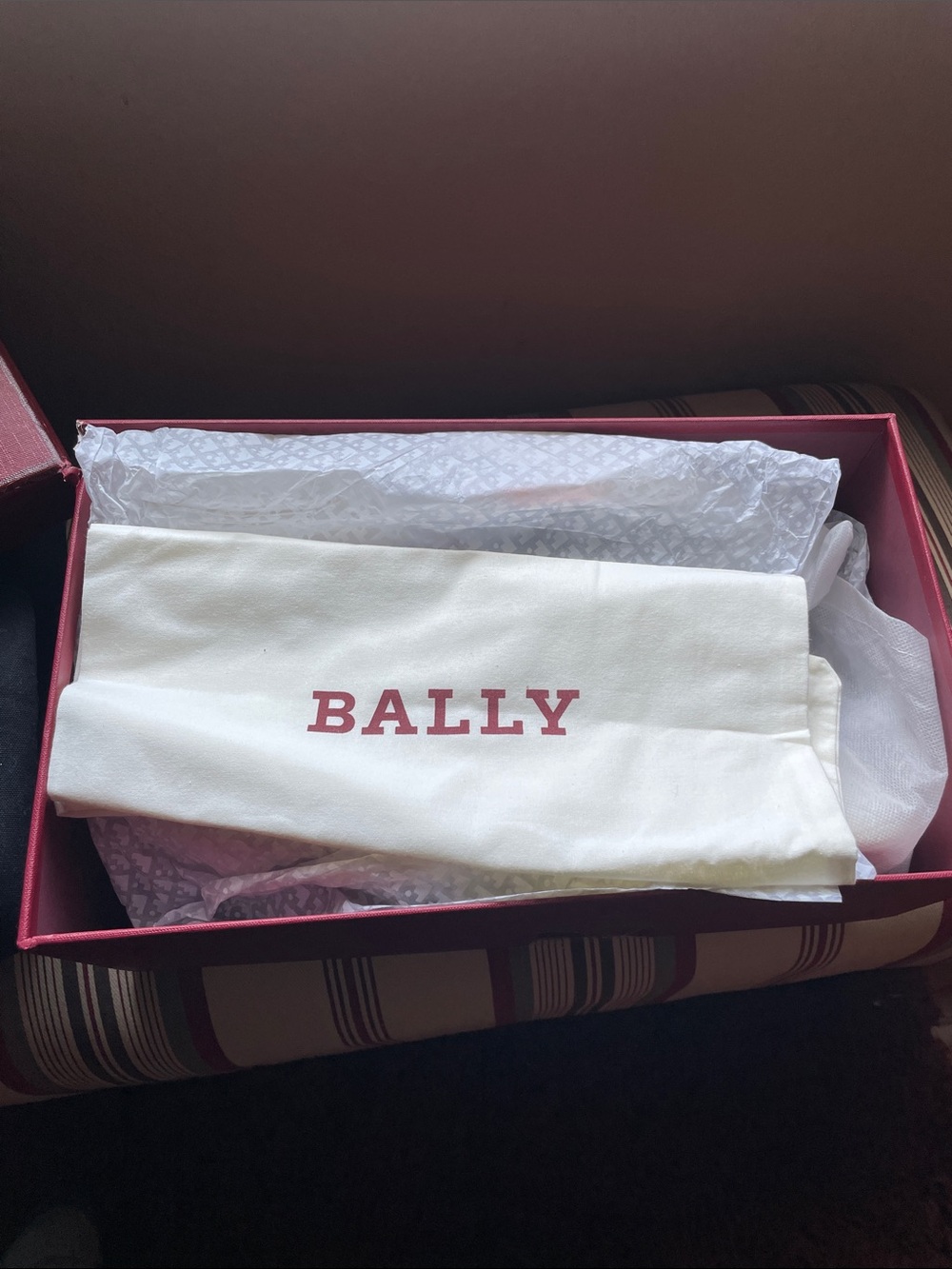 Bally Navy Sneaker with Red and White Stripe Accent - Picture 6 of 9